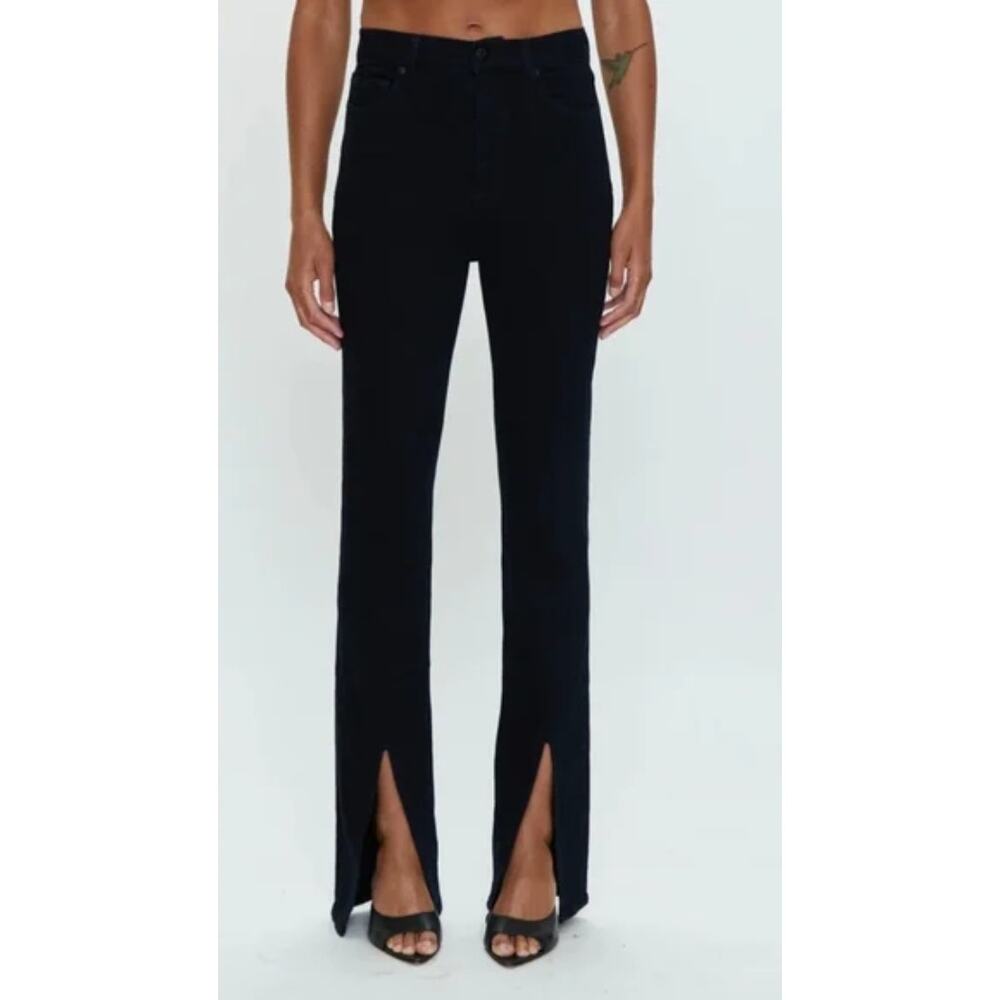 Pistola Black Colleen Split Hem Jeans High Rise Straight Leg Womens Size 26